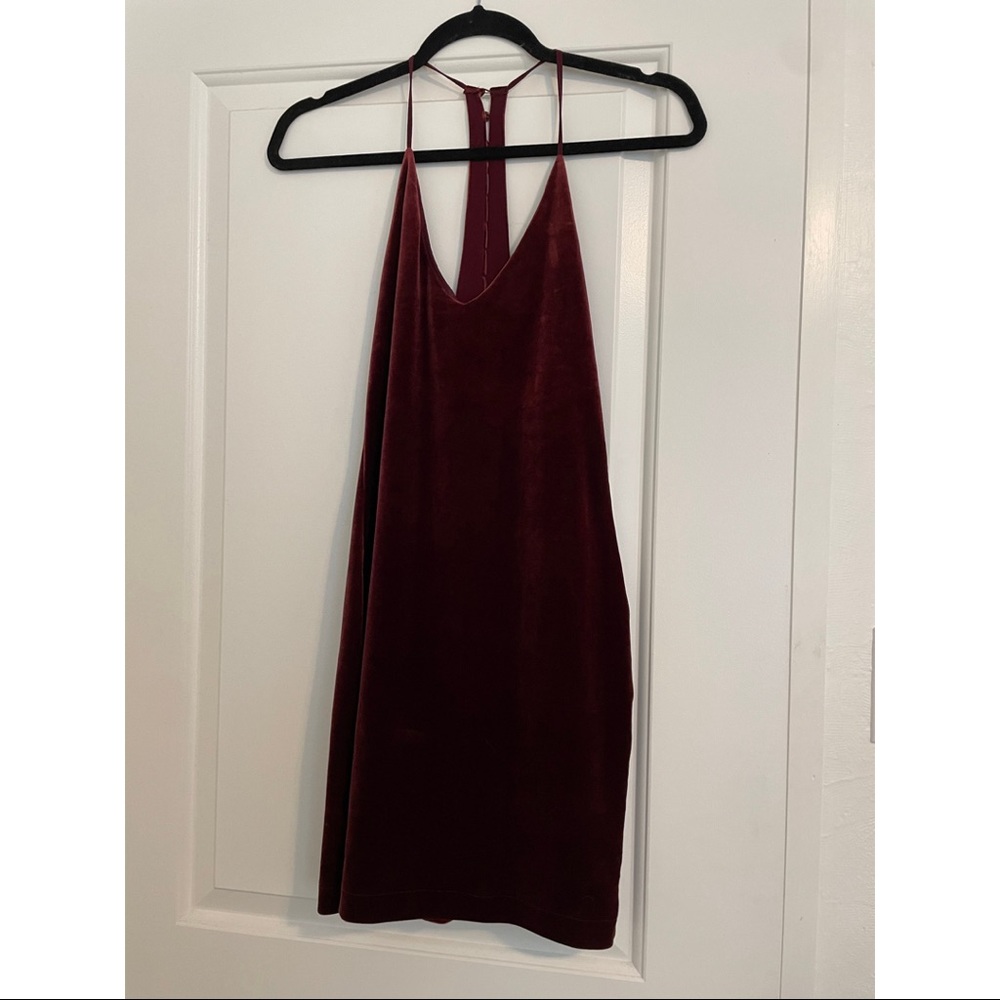 Maroon velvet dress